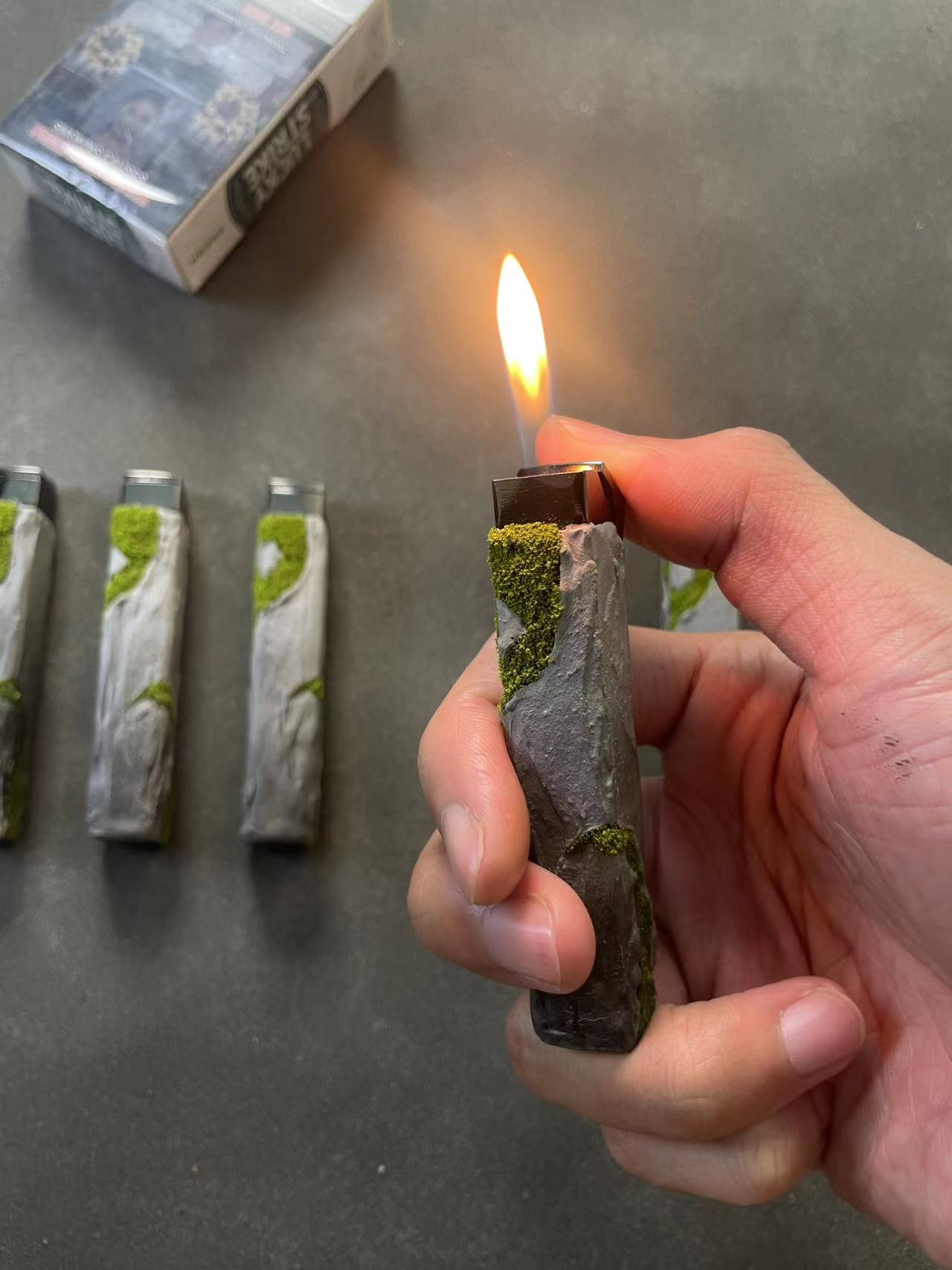 copone handmade lighters | Green Fractals,Cracks Of Existence