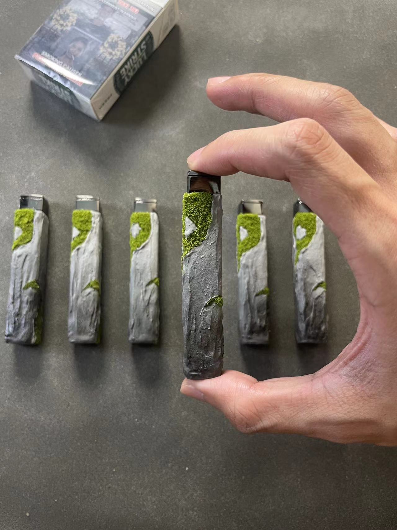 copone handmade lighters | Green Fractals,Cracks Of Existence