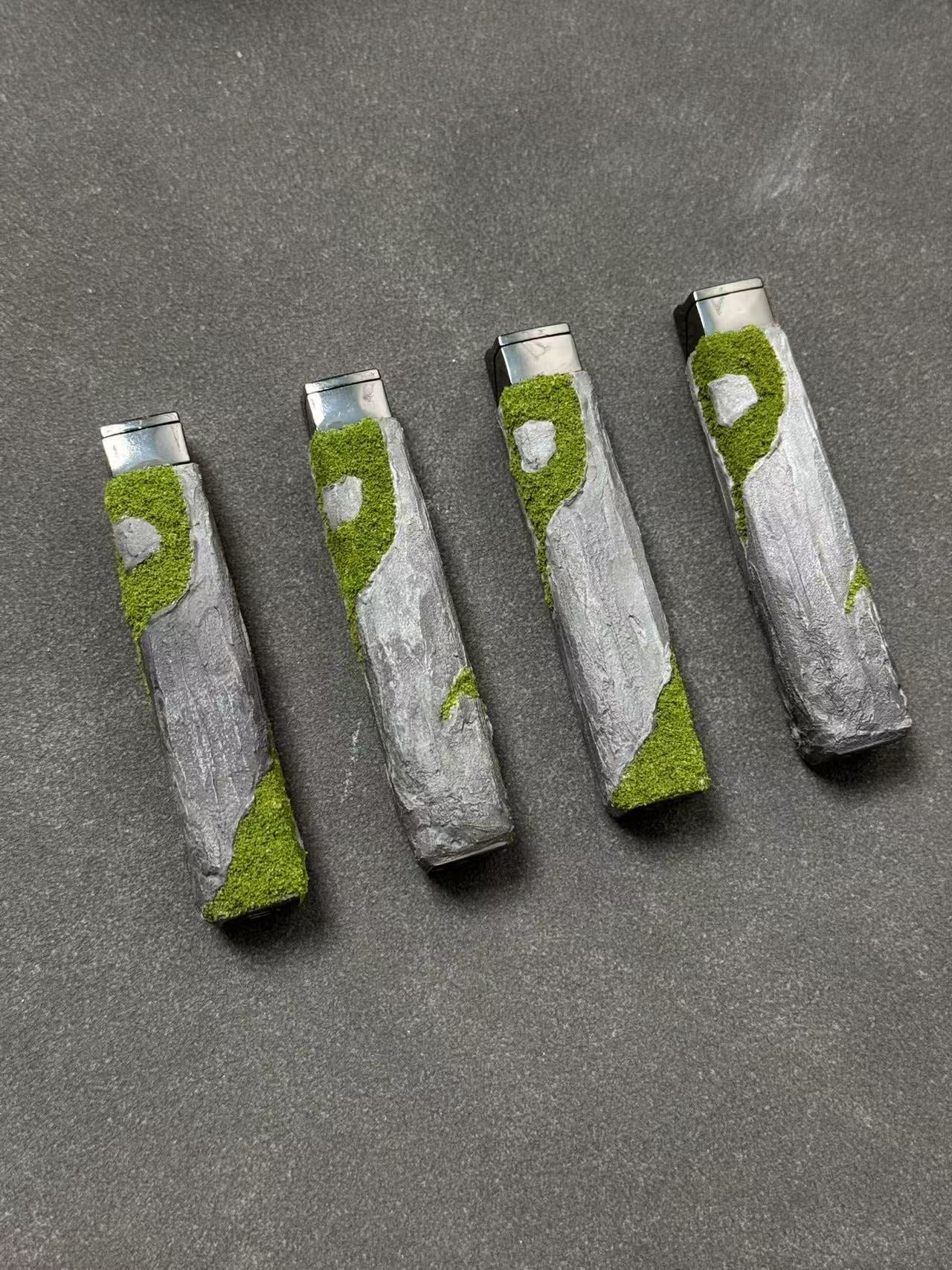 copone handmade lighters | Green Fractals,Cracks Of Existence