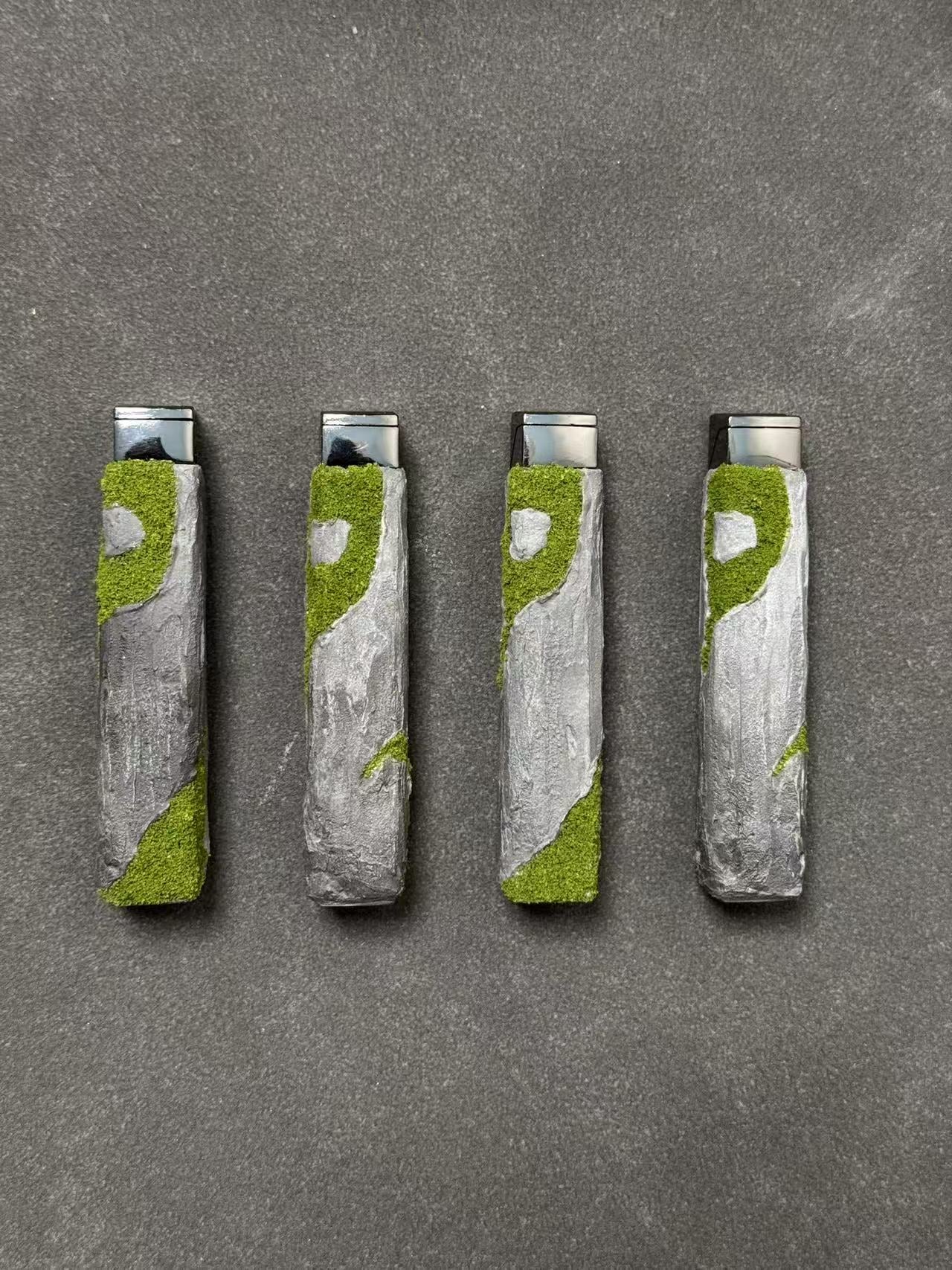copone handmade lighters | Green Fractals,Cracks Of Existence